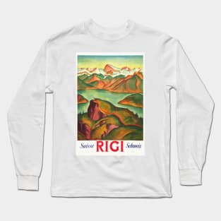 Rigi Switzerland Vintage Poster 1933 Long Sleeve T-Shirt